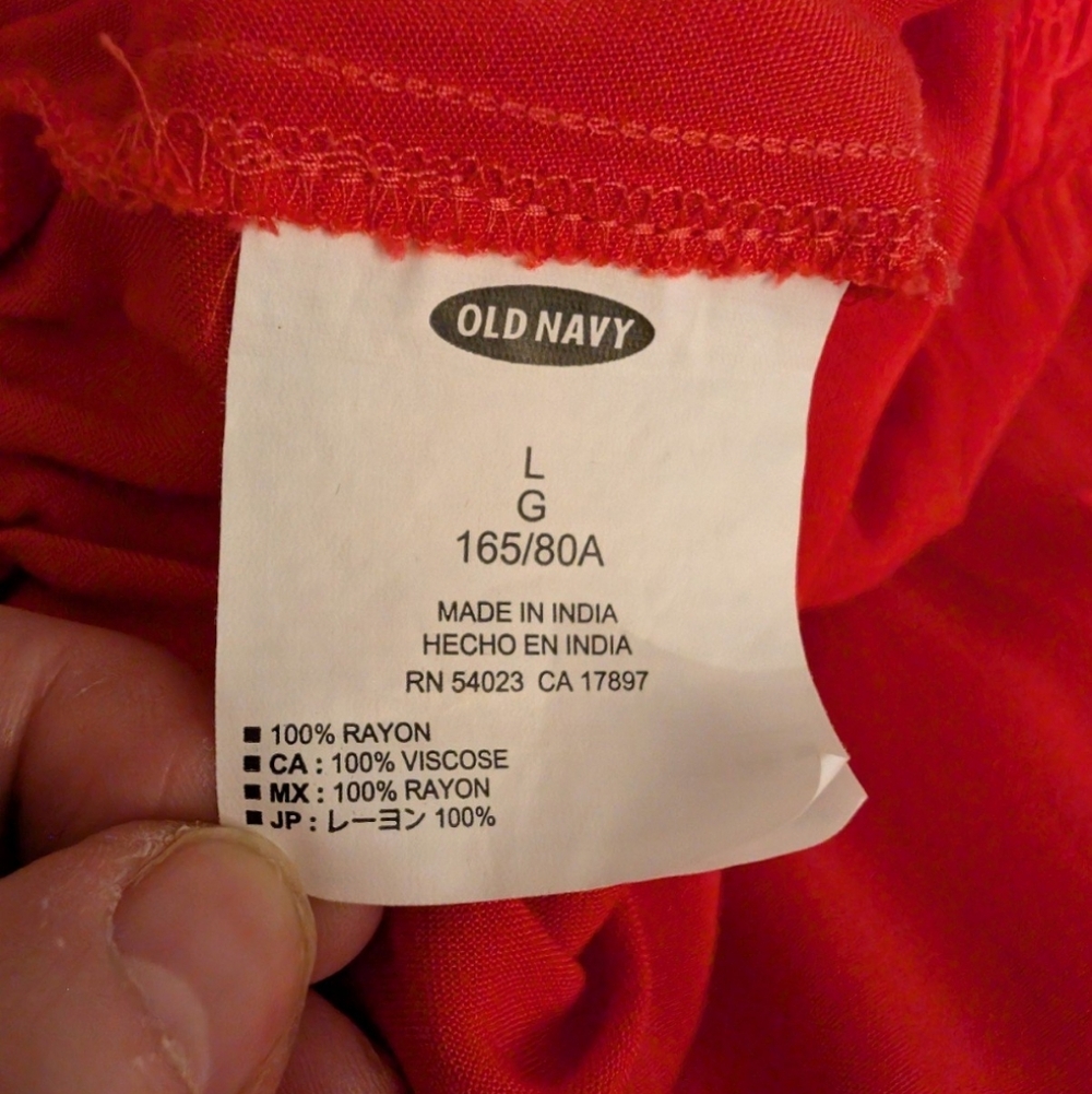 Old Navy Tropical Maxi Spitfire Midi Skirt, L, Orangish Red, 100% Rayon, EUC - Picture 3 of 7